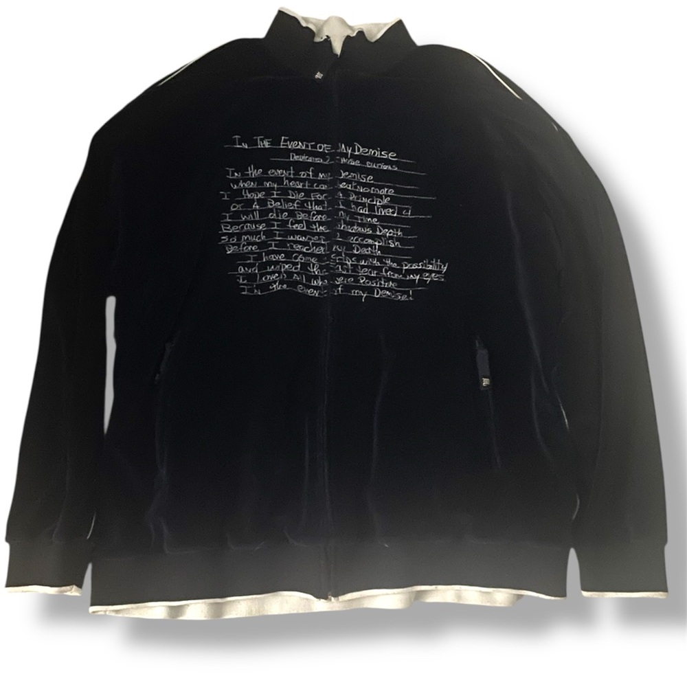 Vintage Tupac Makaveli Rare Zip Up Velour Style Sweater XXL Y2K Black 2pac